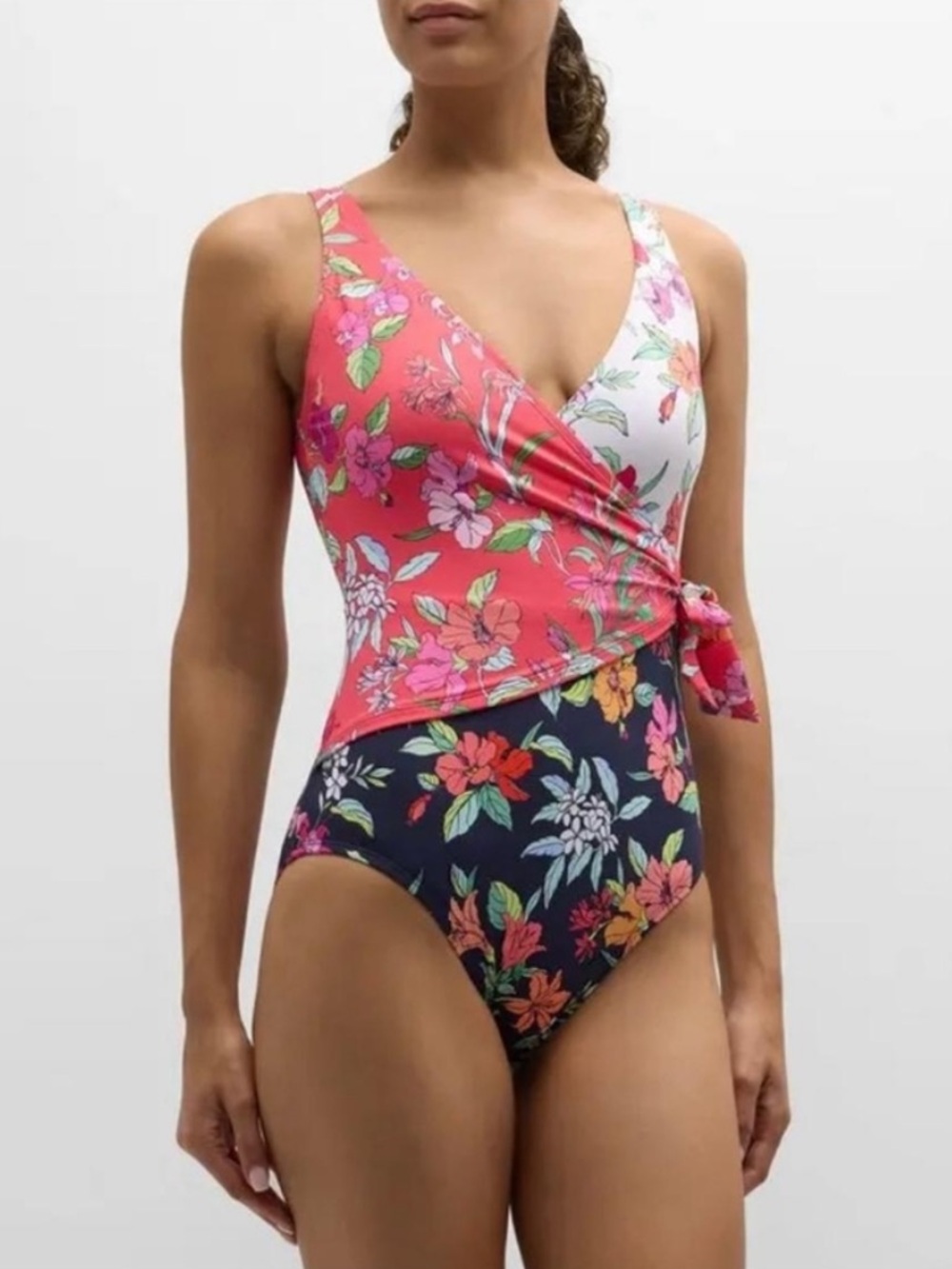 Tommy Bahama Coral Coast Floral Wrap One Piece Swimsuit Size 6 NWT
